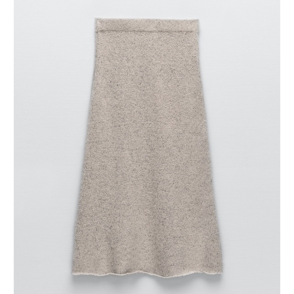 ZARA KNIT MIDI SKIRT SIZE S - Picture 7 of 9